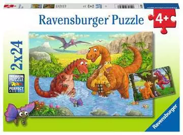 Hraví dinosauři 2x24 dílků 2D Puzzle;Dětské puzzle - obrázek 1 - Ravensburger