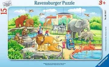 Výlet do zoo 15 dílků 2D Puzzle;Dětské puzzle - obrázek 1 - Ravensburger