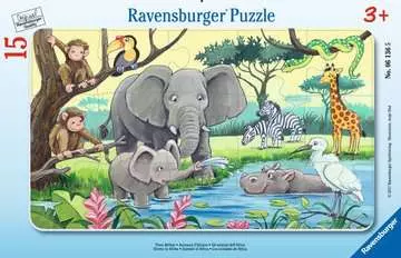 Puzzle cadre 15 p  - Animaux d Afrique Puzzle;Puzzle enfant - Image 1 - Ravensburger