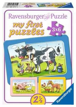 06571 4 枠付きパズル 牧場の動物（6ピース×3） パズル;お子様向けパズル - 画像 1 - Ravensburger