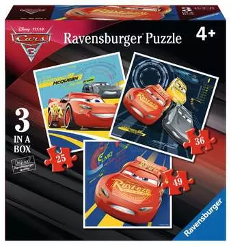 PUZZLE CARS 3 PORYWAJĄCY WYŚCIG 3W1 Puzzle;Puzzle dla dzieci - Zdjęcie 1 - Ravensburger