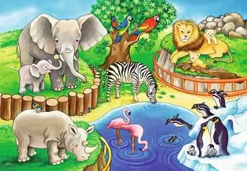 Puzzle dla dzieci 2D: Zwierzęta w zoo 2x12 elementów Puzzle;Puzzle dla dzieci - Zdjęcie 2 - Ravensburger