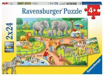 Den v zoo 2x24 dílků 2D Puzzle;Dětské puzzle - obrázek 1 - Ravensburger