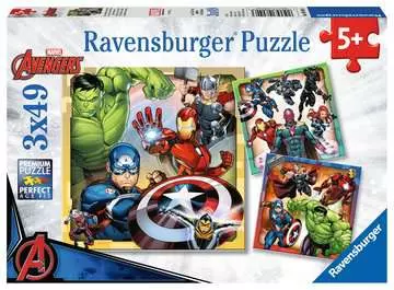 Puzzle, Avengers, Puzzle 3x49 Pezzi, Età Raccomandata 5+ Puzzle;Puzzle per Bambini - immagine 1 - Ravensburger