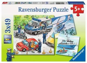 POLICJA W AKCJI 3X49EL. Puzzle;Puzzle dla dzieci - Zdjęcie 1 - Ravensburger