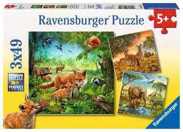 Zvířata na zemi 3x49 dílků 2D Puzzle;Dětské puzzle - obrázek 1 - Ravensburger