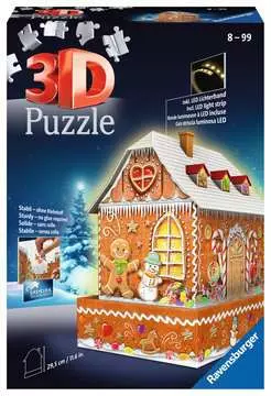Gingerbread House 3D Puzzle, 216pc 3D Puzzle®;Night Edition - bilde 1 - Ravensburger