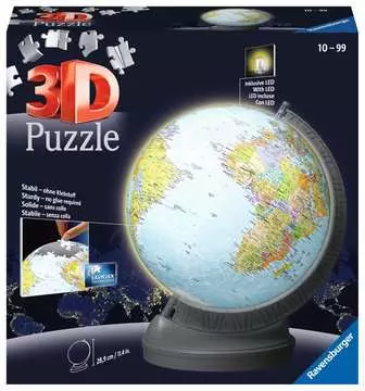 Puzzle-Ball Globe with Light 540pcs 3D Puzzle®;Puslespillballer - bilde 1 - Ravensburger