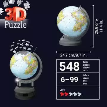 Globe with Light 540pcs 3D Puzzle;Globo - imagen 5 - Ravensburger