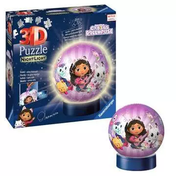 3D Puzzle Nightlight Gabby s Dollhouse 72pcs 3D Puzzle®;Puslespillballer - bilde 3 - Ravensburger