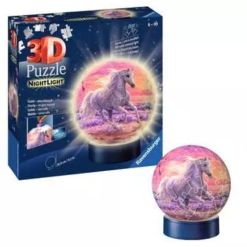 11843 3D Puzzle-Ball Nachtlicht - Pferde am Strand von Ravensburger 3