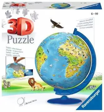 Children s World Map 3D Puzzle, 180pc 3D Puzzle®;Puslebolde - Billede 1 - Ravensburger