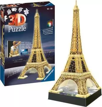 Puzzle 3D Budynki nocą: Wieża Eiffela 216 elementów Puzzle 3D;Night Edition - Zdjęcie 3 - Ravensburger