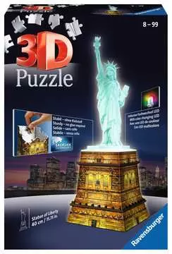 12596 3D Puzzle-Bauwerke Freiheitsstatue bei Nacht von Ravensburger 1