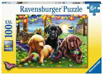 Ravensburger Puppy Picnic XXL 100 piece Jigsaw Puzzle Jigsaw Puzzles;Children s Puzzles - image 1 - Ravensburger