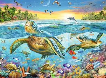 Ravensburger Swim with Sea Turtles XXL 100 piece Jigsaw Puzzle Puzzles;Children s Puzzles - image 2 - Ravensburger