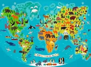 Dieren wereldkaart Puzzels;Puzzels voor kinderen - image 2 - Ravensburger