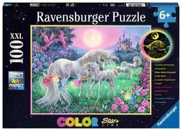 Unicorns in the Moonlight 100p Puslespil;Puslespil for børn - Billede 1 - Ravensburger