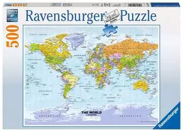 POLITYCZNA MAPA ŚWIATA 500EL Puzzle;Puzzle dla dzieci - Zdjęcie 1 - Ravensburger