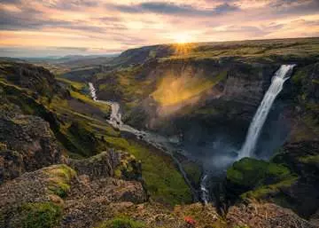 Scandinavian Places - Haifoss Waterfall, Iceland  1000p 2D Puzzle;Puzzle pro dospělé - obrázek 2 - Ravensburger