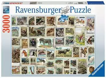 Francobolli degli animali Puzzle 3000 pz - Illustrazioni Puzzle;Puzzle da Adulti - immagine 1 - Ravensburger