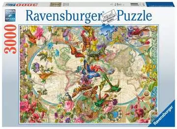 17117 Erwachsenenpuzzle Weltkarte mit Schmetterlingen von Ravensburger 1