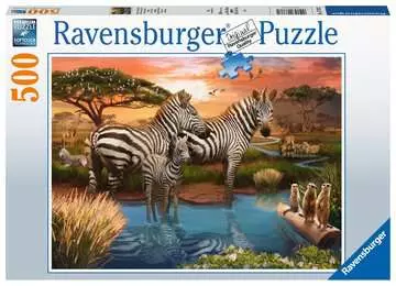 Zebra s bij de drinkplaats Puzzels;Puzzels voor volwassenen - image 1 - Ravensburger