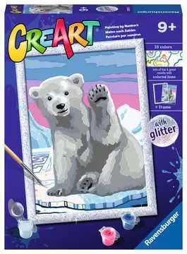 CreArt, Ciao Orso Polare, Dipingere con i Numeri Bambini, Età Raccomandata 9+ Creatività;CreArt - immagine 1 - Ravensburger