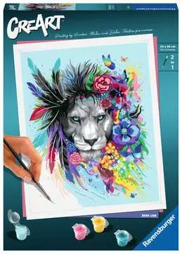 CreArt - 24x30 cm - Boho Lion Loisirs créatifs;Peinture - Numéro d art - Image 1 - Ravensburger