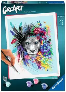 CreArt Pestrobarevný lev s květinami Kreativní a výtvarné hračky;CreArt Malování pro dospělé - obrázek 1 - Ravensburger