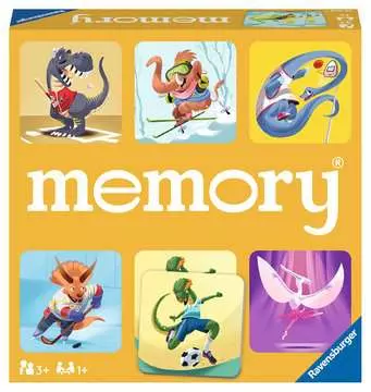 Memory® Sporty Dinosaurs, Gioco Memory per Famiglie, Età Raccomandata 4+, 72 Tessere Giochi;memory® - immagine 1 - Ravensburger