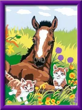 Numéro d Art moyen Cheval et chatons Loisirs créatifs;Peinture - Numéro d art - Image 2 - Ravensburger