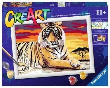 CreArt, Tigre, Dipingere con i Numeri per Bambini, Età Raccomandata 11+ Creatività;CreArt - immagine 1 - Ravensburger