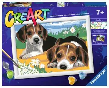 CreArt, Cuccioli Jack Russell, Dipingere con i Numeri per Bambini, Età Raccomandata 7+ Creatività;CreArt - immagine 1 - Ravensburger