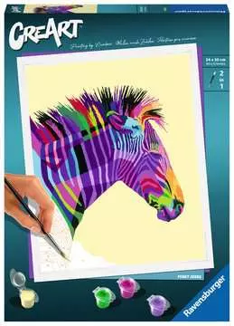 CreArt, Zebra, Dipingere con i Numeri per Adulti Creatività;CreArt - immagine 1 - Ravensburger