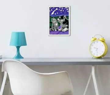 Numéro d art - petit - Chiot Husky et son compagnon le chaton Loisirs créatifs;Peinture - Numéro d art - Image 5 - Ravensburger