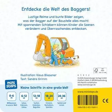 31691 Babybücher und Pappbilderbücher ministeps: Brumm, brumm, mein Bagger! von Ravensburger 2