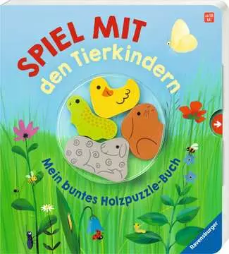 41685 Babybücher und Pappbilderbücher Spiel mit den Tierkindern: Mein buntes Holzpuzzle-Buch von Ravensburger 1