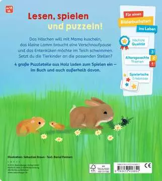 41685 Babybücher und Pappbilderbücher Spiel mit den Tierkindern: Mein buntes Holzpuzzle-Buch von Ravensburger 2