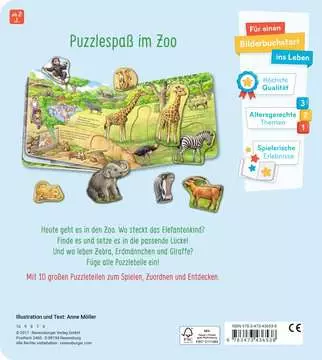 43653 Babybücher und Pappbilderbücher Mein großes Puzzle-Spielbuch Zoo von Ravensburger 2