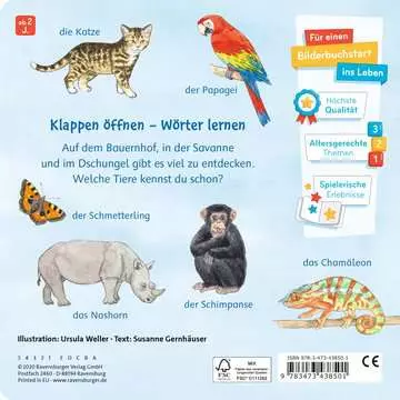 43850 Babybücher und Pappbilderbücher Mein Klappen-Wörterbuch: Bei den Tieren von Ravensburger 2