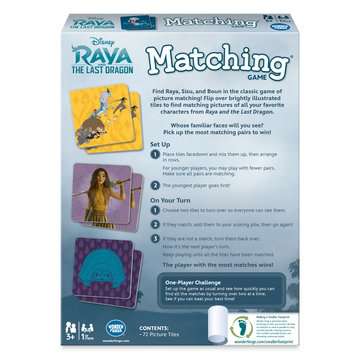 Ravensburger Disney Raya and the Last Dragon Matching Game for Boys & Girls Age 3 and Up A Fun & Fast Memory Game You Can Play Over & Over 