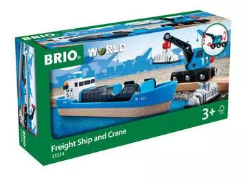 63353400 BRIO Eisenbahn Containerschiff mit Kranwagen von Ravensburger 1