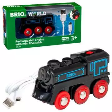 63359900 BRIO Eisenbahn Schwarze Akku-Lok mit Mini-USB von Ravensburger 2