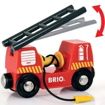 63381100 BRIO Eisenbahn Feuerwehr-Leiterfahrzeug mit Licht & Sound von Ravensburger 4