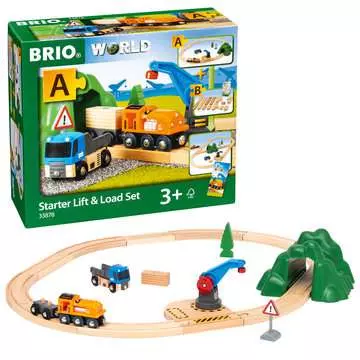63387800 BRIO Eisenbahn Starterset Güterzug mit Kran von Ravensburger 6