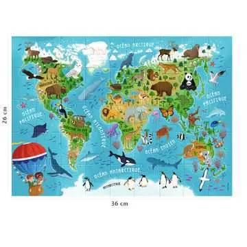 Puzzle 45 p - Carte du monde des animaux Puzzle Nathan;Puzzle enfant - Image 3 - Ravensburger